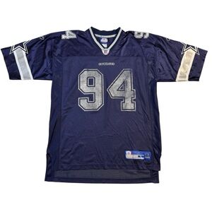 Reebok NFL #94 Dallas Cowboys DeMarcus Ware Navy Men's Faded Jersey Large